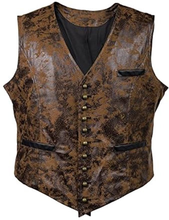 Full Zip Fleece Men Mens Jackets Mens 2025 Gifts Autumn And Winter Men's V Neck Suede Single Breasted Vest Vest Mens Gilets Uk (Brown, XL)