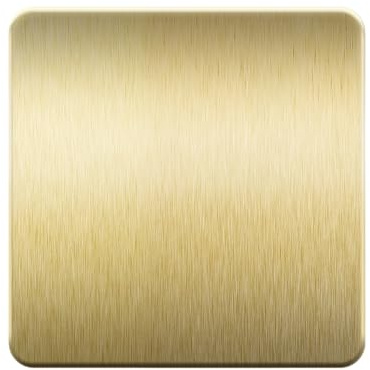 LIDER Screwless 1-Gang Blank Metal Faceplate, Blank Plate for Wall Socket, Flat Cover for Standard UK Pattress Boxes, Durable Metal Material, Round Edges, UKCA Certified, Brushed Brass
