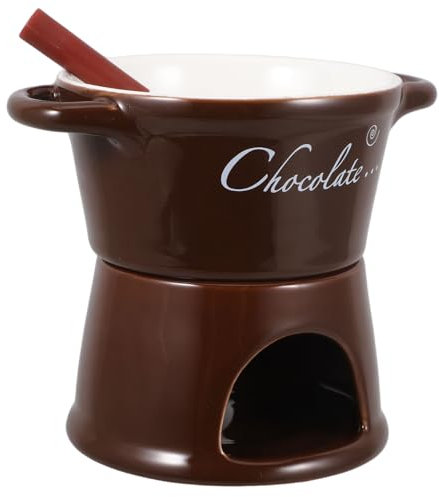 HOLIDYOYO Cerámica Fondue Olla para Fundir Chocolate y Mantequilla Calentador Rápido para Queso y Tapas Taza para Repostería y Chocolate Fundir Reuniones y Fiestas