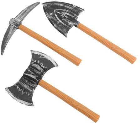 GLSTOY Set da 3 Attrezzi da Nano in Schiuma e Plastica, Cosplay da Pirata Realistico per Feste, Spettacoli Teatrali e Halloween, ASCE, Pala e Piccone Leggeri e Maneggevoli