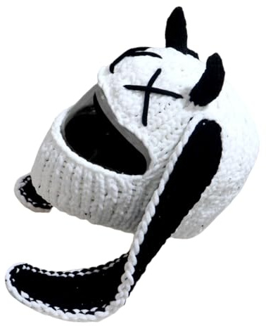 Lustige Kaninchenohr-Plüsch-Motorradhelme, Vollgesichts-Schutzabdeckungen für Motorradhelme, gestrickte Helme