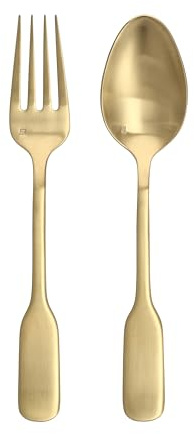 Fortessa Ashton 18/10 Stainless Steel, 2 Piece Serving Set, Brushed Gold