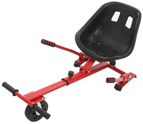 Hoverboard Sitz,Hovercart,Sitzscooter,für Elektroscooter,Kart Erweiterung,Doppelte Stange Karting-Halterung,Einstellbare Hoverboard Sitzbefestigung,für 6.5'',8'',10''Hoverboards (Rot)