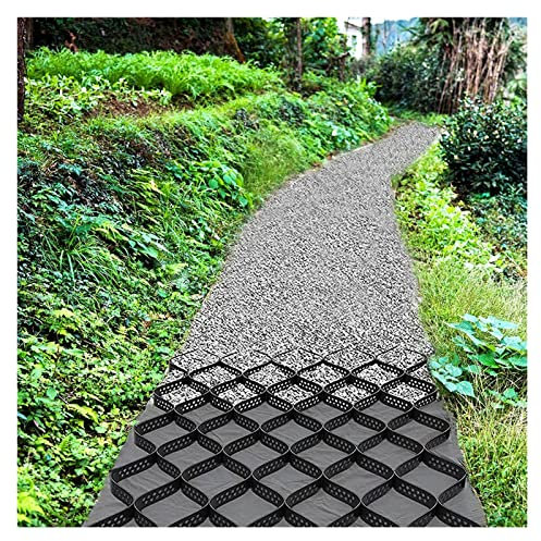 Pavés de gravier robustes – Système de stabilisation perméable de 5,1 cm pour terrasses, abris de jardin, pelouses, allées – Disponible en longueurs de 2 m à 10 m – Géo-grille durable pour un drainage