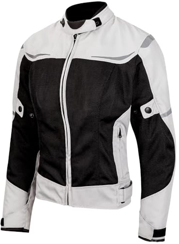 Moore I Chaqueta de Moto Bahia Lady Gris/Negro – Verano, Protecciones CE, Diseño Femenino