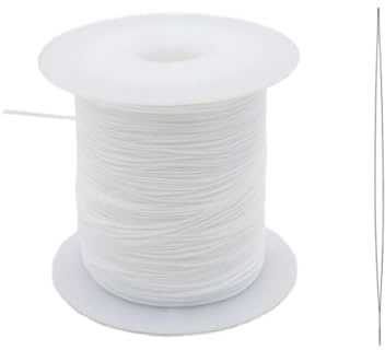 Leucasa Gewachste Schnur 120mX0.5mm Perlenschnur Band für Armbänder Gewachster Faden für Armbänder, Schmuckherstellung, Macrame-Zubehör (Weiß)