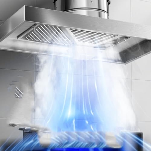 Potente cappa da cucina per uso domestico, alto volume d'aria e ventola di scarico a bassa rumorosità Dual Touch Control e illuminazione a LED professionale adatta per cucine residenziali