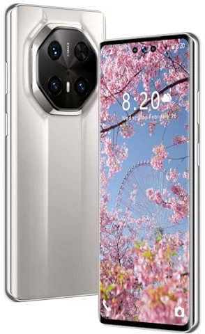ULUCAN Nuovo Mate70 RS 5G 2025, telefono cellulare sbloccato, schermo HD da 7,3, telefoni cellulari, 16 GB di RAM, smartphone Android 14, tripla fotocamera da 108 MP, doppia SIM,White-1TB