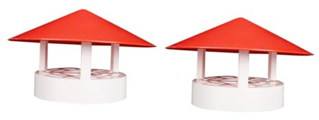 HOMSFOU 2pcs Rainproof Smokestack Cap Roof Chimney Smoke Funnel Protector for Shed Vent Breathable Design