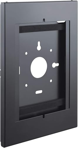 Soporte de pared para tablet | metal | negro | para montaje permanente de tabletas | conexión oculta posible | compatible con Lenovo Tab M10 (3ª generación), iPad 5/6/7/8/9, iPad Air 3, iPad Pro 10.5