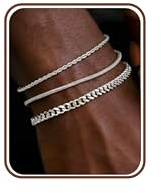 Chriscoco 3Pcs Armband Herren Silber 925 Cuban Link Twist Schlangenkette Männer Armband Armbänder Herren Schmuck Geschenke für Papa Freund Ehemann Sohn 21CM
