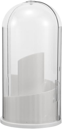 Organizador de Brochas de Maquillaje Giratorio 360° con Tapa | Plástico Blanco, Acceso Fácil y Limpieza Sencilla, para Tocadores y Encimeras del Hogar