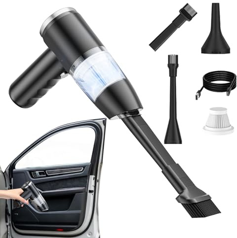 Generico Aspirateur De Voiture - Souffleur Manuel Puissant | Aspirateur Portable avec Batterie Rechargeable - Pour Voiture Bureau Camion Intérieur Animaux De La Poussière Sol Tapis
