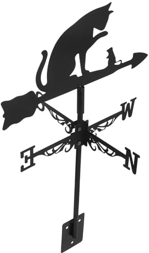 OSALADI Stainless Steel Cat and Mouse Garden Weathervane Wind Direction Indicator Outdoor Yard Patio Metal Weather Vane for Sheds and Lawn Decoration