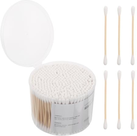 TOYANDONA 500 Pezzi Bastoncini di Cotone Doppia Punta per Pulizia Orecchie e Trucco con Bastoncini in Legno Morbidi e Comodi per Uso Domestico e Animali