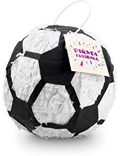 Trendario Fußball Pinata - 25x25x25 cm - Fußball Design - ungefüllt - Ideal zum Befüllen mit Süßigkeiten und Geschenken - Piñata für Kindergeburtstag Spiel, Geschenkidee, Party, Hochzeit