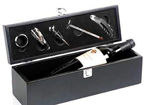 Casablanca Wein Geschenkbox: 5-teiliges Sommelier-Set, Dekantierset in Geschenkbox, Weinkiste,