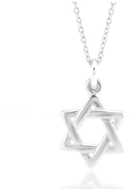 Sterling Silver Tiny Star of David Charm Necklace, 18