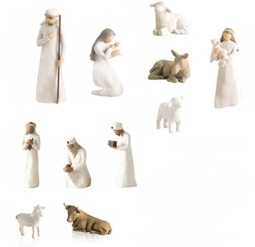 YuWangg Figuras de Navidad,Nacimiento Belen Navidad,Nacimiento Sagrada FamiliaDecoración,Figuras Navidad,Belen Navidad,Juego Figuras Belén Resina,Ideal para decoración del hogar o del jardín