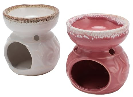 Portacandele Tealight in Ceramica, Diffusore di Incenso con Bruciatore di Oli Essenziali, Forno per Aromaterapia Artigianale con Evaporatore di Grande Capacità per Spa Home