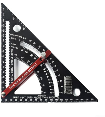 Multifunktionaler 17,8 cm Zimmermannswinkel mit Winkelmesser für genaue Messungen bei Heimwerker- und Bauarbeiten (17,8 cm metrisch)