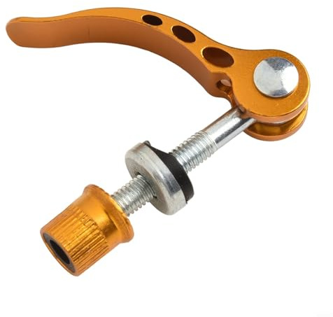 M6x45mm Bike Quick Release SeatPost Clamp Skewer Bolt Screw Replacement Part for Bicycle and Scooter Aluminium Alloy Material for Easy Height Adjustment (m6x50mm gold)