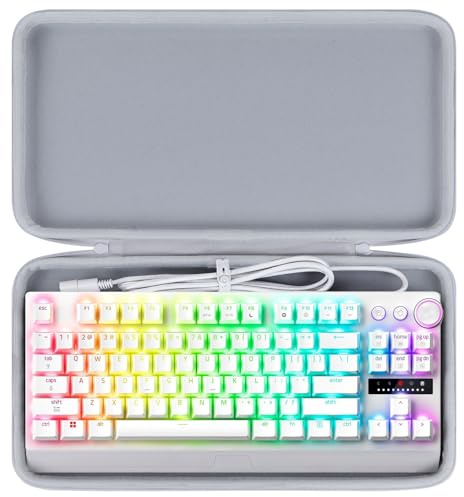 Lebakort Funda Duro Viajar Caja Estuche para Razer BlackWidow V3 TKL/Razer Huntsman TKL/SteelSeries Apex 3 TKL/SteelSeries Apex Pro TKL Gen 3 Teclado Mecánico Gaming (Gris)