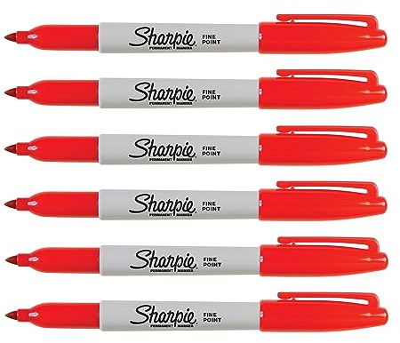 Sharpie Red Fine Markers - Pack of 6