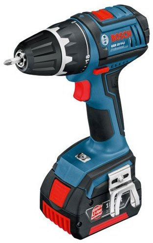 Bosch - Taladro atornillador GSR 18V-LI viene con 2 baterías en estuche L-boxx + 1 batería incluida