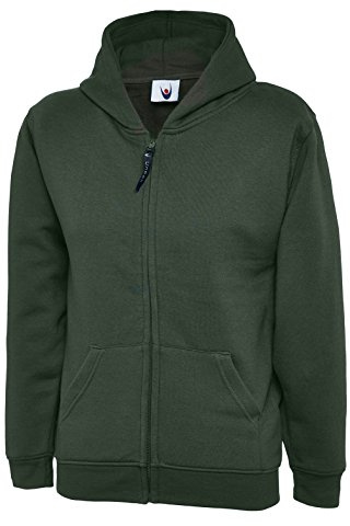 UC506 – Barnens klassiska tröja med huva (300 GSM) – flaska grön – barn 11/13