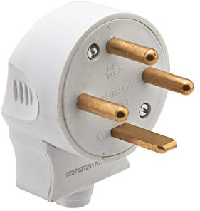 DEBFLEX - Fiche Mâle Electrique - Fiche Electrique Latérale 3P+T 20A - Remplacement ou Création Branchement sur Câble - Blanche