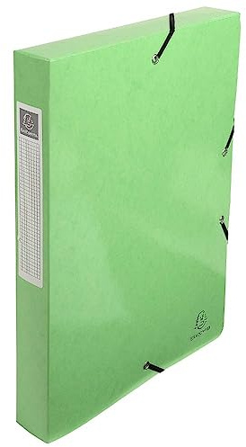 Exacompta 59923E Arkivbox Iderama (rygg 40 mm, idealisk för din organisation på kontoret, gummilås, hopfällning, passar för dokument DIN A4+, 24 x 32 cm) anisgrön 1 styck