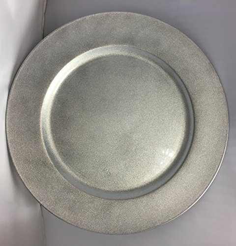 forestfox™ Charger Plates 33cm Decorative Christmas Under Dinner Place Mats Set of 6 Glossy Silver