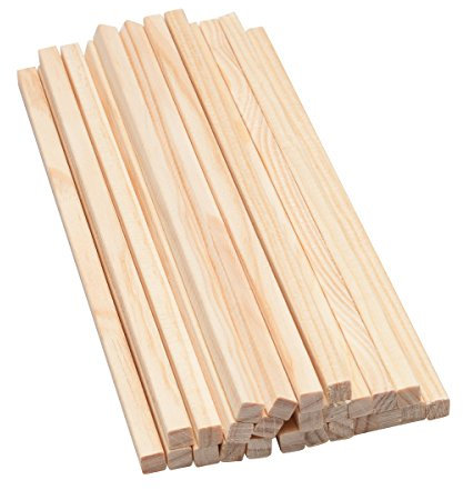 Mendi 25 Stück Holzstäbe Quadratisch 25 cm x 8 mm x 8 mm
