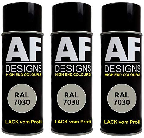 Alex Flittner Designs 3x RAL Lackspray Autolack Buntlack Spraydose RAL7030 STEINGRAU matt