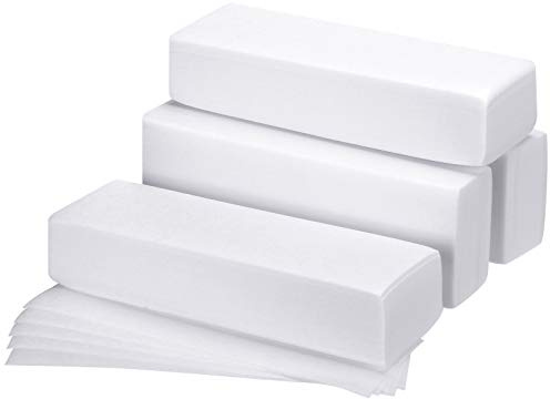 400 Non-Woven Waxing Strips for Facial, Body, and Bikini Hair Removal (White)