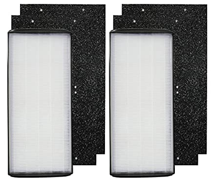 PUREBURG 1183600 Replacement Filter Set Compatible with Whirlpool WPT60 (P/B) Whispure Medium Air Purifier,2-Pck H13 HEPA Activated Carbon 3-Stage Filtration