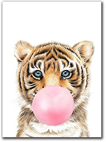 LCSLDW Leinwanddruck Animal Nursery Leinwand Malerei Druck Poster Wandkunst Bilder Baby Kinder Kinderzimmer Dekor Kinder Familie Freunde, Wie Gezeigt, 15X20Cm No Frame