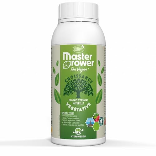 HYDROPASSION Engrais Bio Vegan Grow Master Grower 500ml – Croissance Terre & Terreau Certifié Ecocert