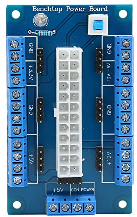 Placa de Conexión de Fuente de Alimentación de CC, Módulo de Placa de Conexión de Fuente de Alimentación de CC ATX de 24 20 Pines, Placa de Conexión de Fuente de Alimentación con Luz Indicadora LED