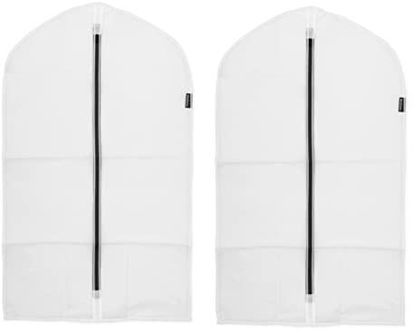 Brabantia - Funda Protectora para Ropa M - Bolsa Protectora de Ropa - Almacenamiento para el Armario - Organizador de Perchero - Bolsa Colgante Transparente - Juego de 2 - Blanco - 60 x 100 cm