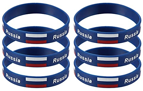 PRETYZOOM Armband Gummi Gummi 6 Sportarmbänder Inspirierendes Land Silikonarmband Silikonarmbänder Motivierende Gummi-Stretch-Armbänder Für Russland Armband Armband Flagge