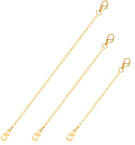 3 Stück Kettenverlängerung Gold Kettenverlängerung Verlängerung Kette Gold Einstellbar Verlängerungskette Verlängerung Für Halsketten Für Halskette Armband Fußkette Für Die Schmuckherstellu