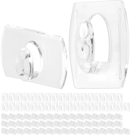 Kleine Klebehaken, 76 Pack, Transparent, zwei Größen Set, Haken für Lichterkette, Dekoration, Kabel, Aufhänger Licht, selbstklebende Kabel Clips, Minihaken, Befestigungsclips, Wandhaken durchsichtig
