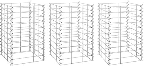 Rantry Gabionen-Hochbeete 3 Stk. 30x30x50 cm Eisen Rasen, Garten Model151248