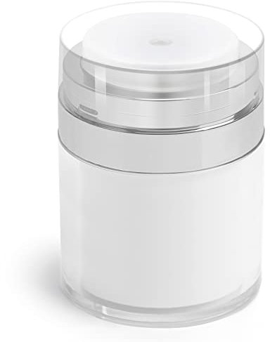 HOTUT Cream Jar Vacuum Bottle, 50ml Airless Pump Moisturiser Container, Refillable Travel Cream Bottle, Portable Cosmetic Jar, Moisturiser Pump Dispenser