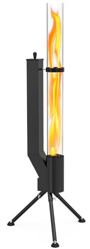 Onlyfire Glass Flue Patio Heater, Pellet Torch for Garden and Patio, Outdoor Fire Pit