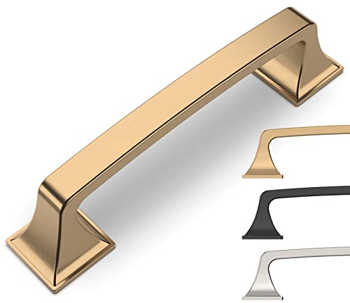 9BUILD 10 Stück Schrankgriffe Champagner Gold Lochabstand 96mm Griffe für Küchenschränke Zinklegierung Möbelgriffe Küchengriffe griffe möbel Küchenschrank Schranktürgriffe EU0037