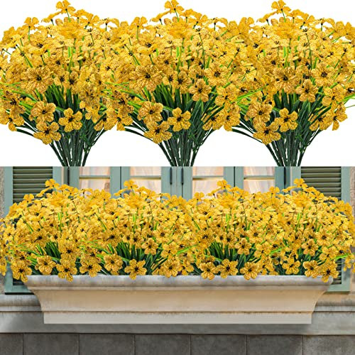 16 Bündel Kunstblumen für Außen,Künstliche Blumen Wetterfest Künstliche Balkonpflanzen Kunstpflanzen Außenbereich UV-beständig Balkonblumen für Innen Außenbereich Balkon Garten Balkonkasten