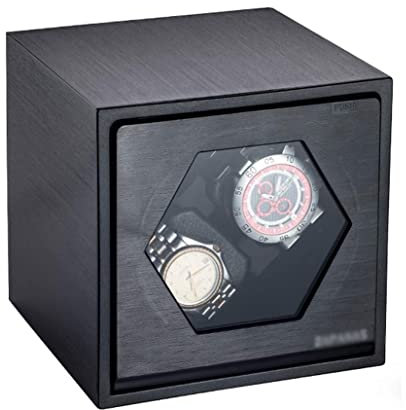 UWALLS Uhrenbox Automatische Uhrenbewegerbox for 2 mechanische Armbanduhrenbeweger Aufbewahrungsbox Display Herren Aufbewahrung (Color : B, Size : 15 * 15 * 15.8cm)